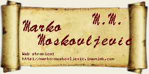Marko Moskovljević vizit kartica